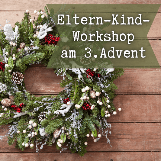 Eltern-Kind-Workshop: Weihnachtskranz auf Leinwand malen zum 3. Advent